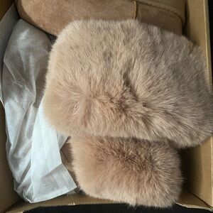 Luxurious Tan Faux Fur Hand Muff